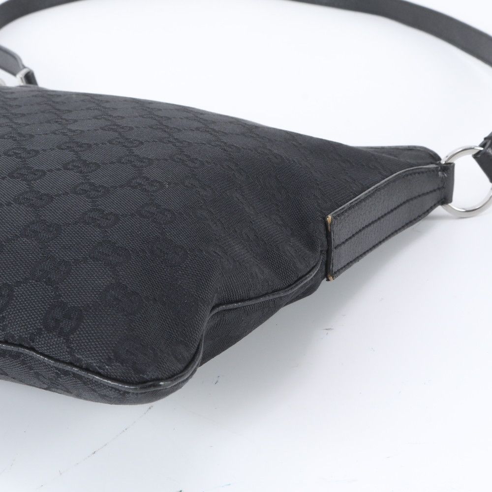 Gucci GG Canvas Leather Shoulder Bag Crossbody Messenger Black — view 4