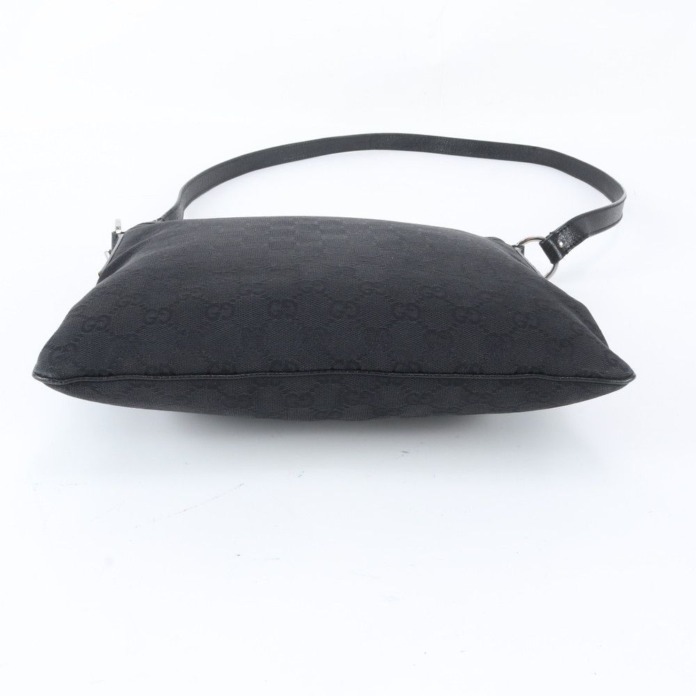 Gucci GG Canvas Leather Shoulder Bag Crossbody Messenger Black — view 5