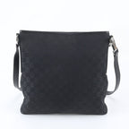 Gucci GG Canvas Leather Shoulder Bag Crossbody Messenger Black — view 3