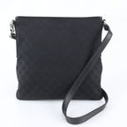 Gucci GG Canvas Leather Shoulder Bag Crossbody Messenger Black