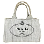 Prada Handbag Canapa Logo Canvas White