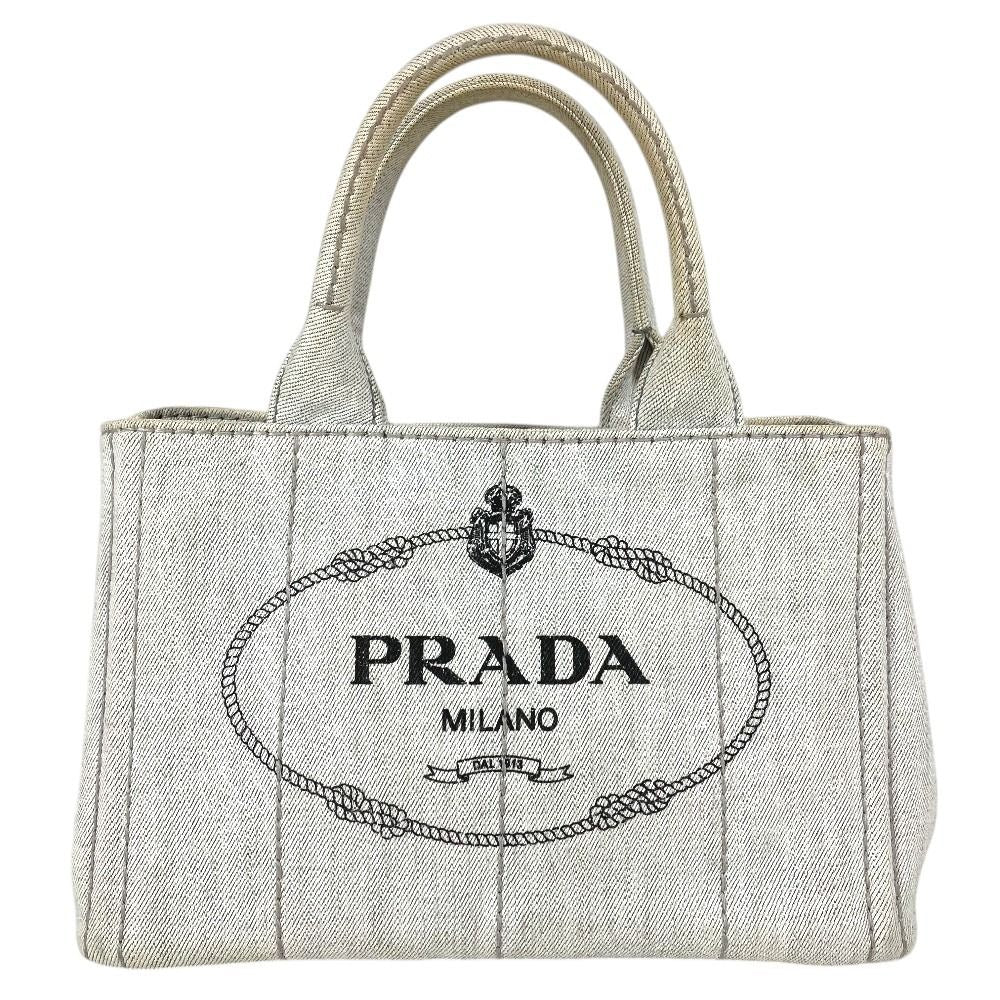 Prada Handbag Canapa Logo Canvas White