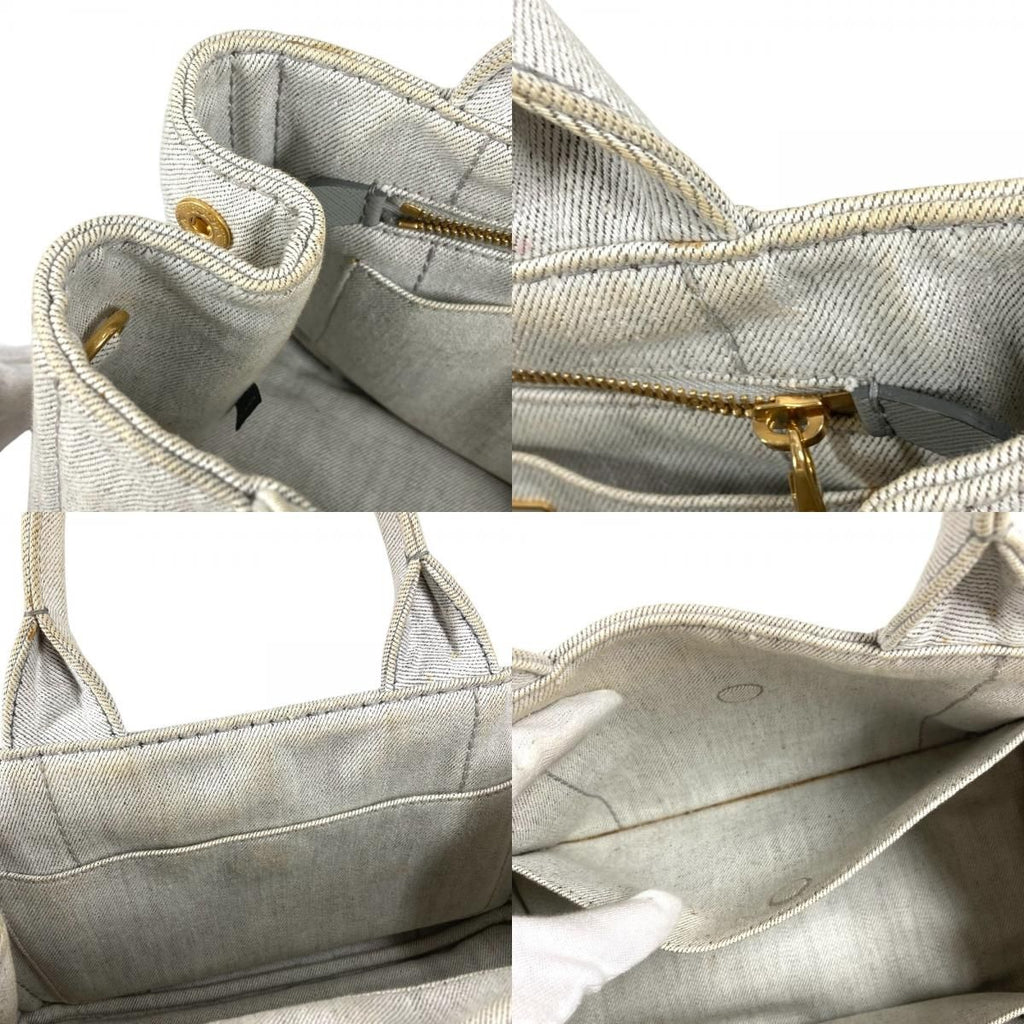 Prada Handbag Canapa Logo Canvas White — view 8