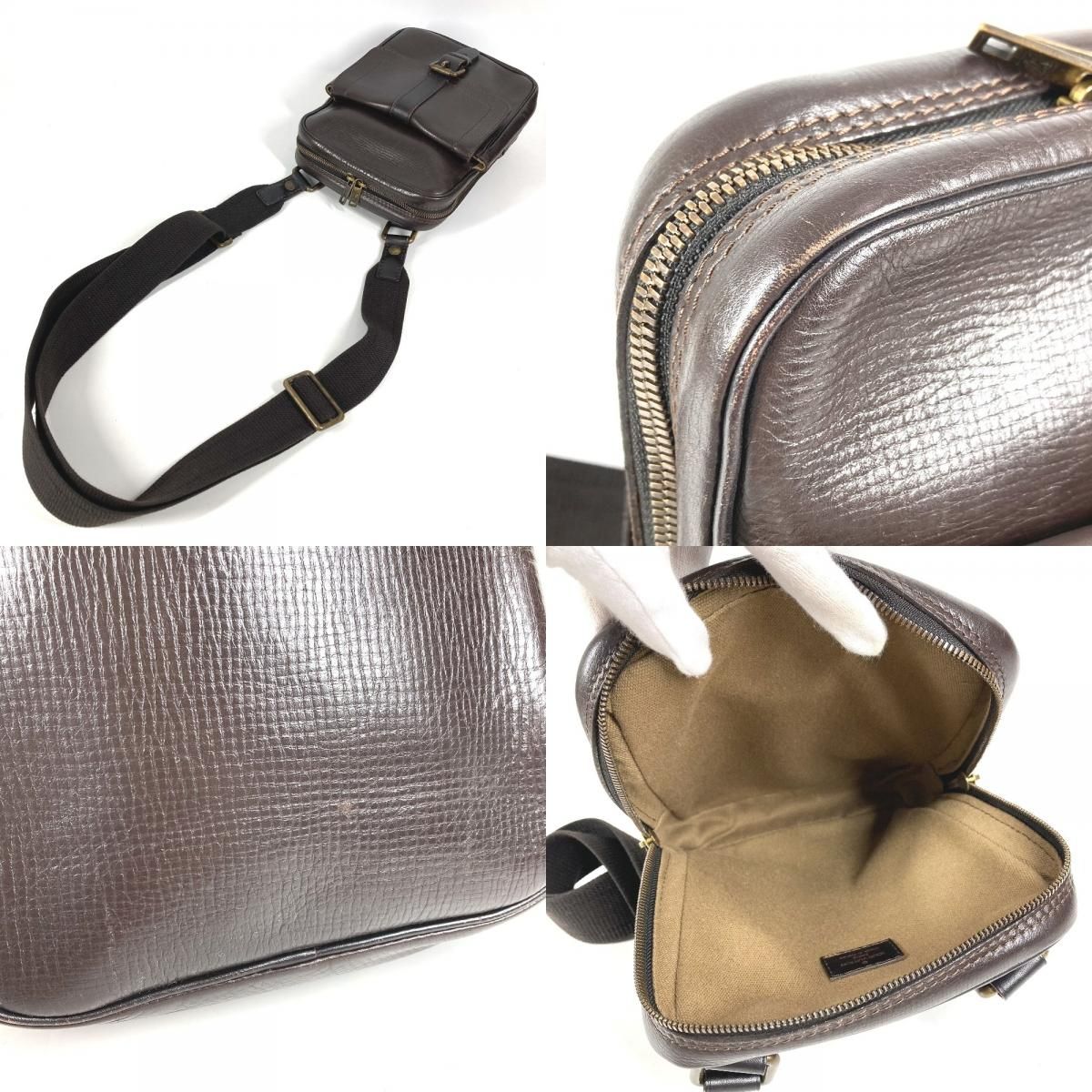 Louis Vuitton Shoulder Bag Irokwa Utah Leather Cafe Brown — view 8