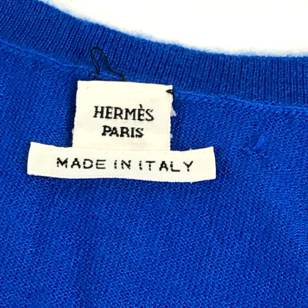 Hermes Cardigan Logo Cashmere Blue — view 4