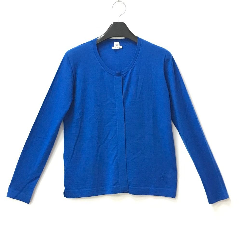 Hermes Cardigan Logo Cashmere Blue