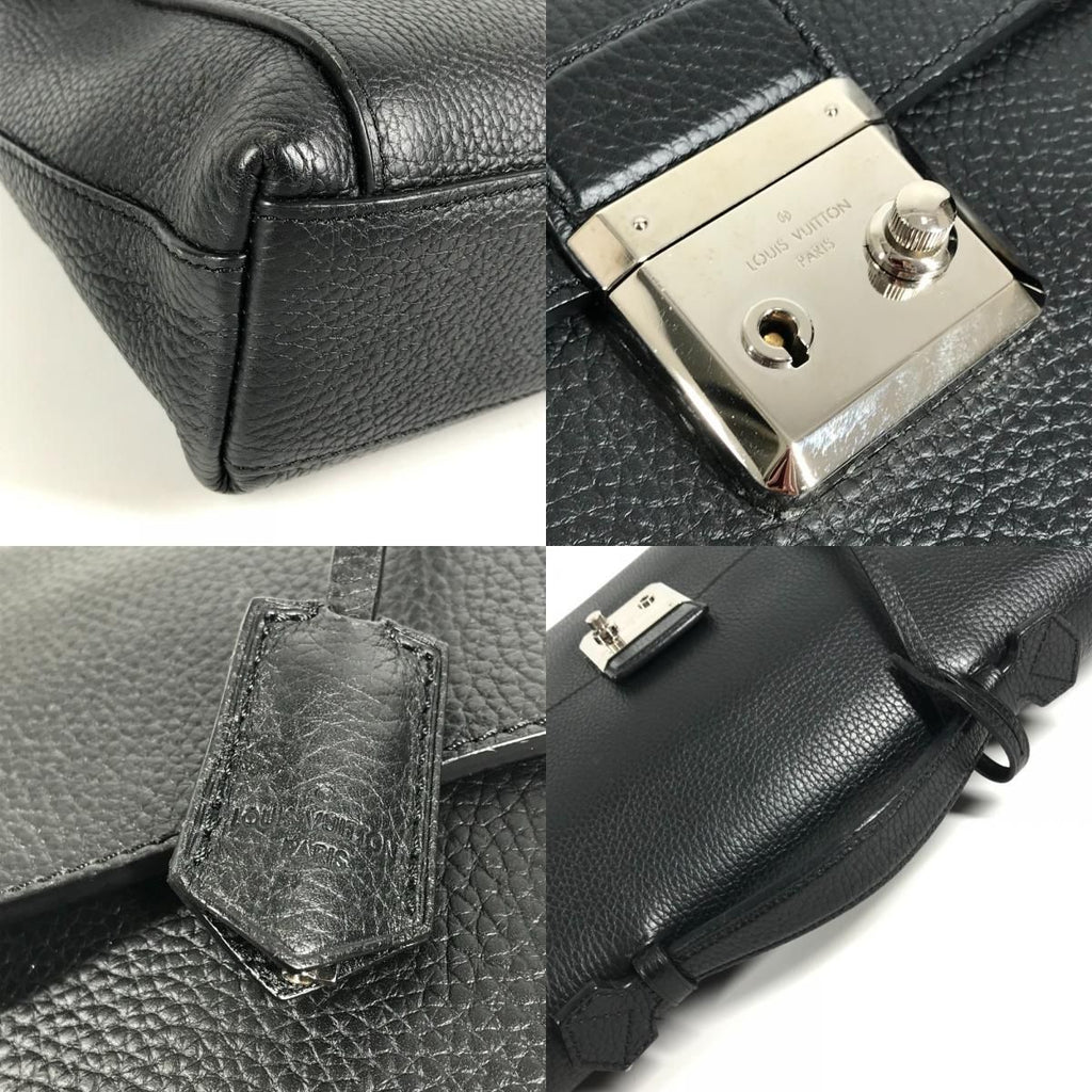 Louis Vuitton Business Bag Dorian Taurillon Leather Black — view 7