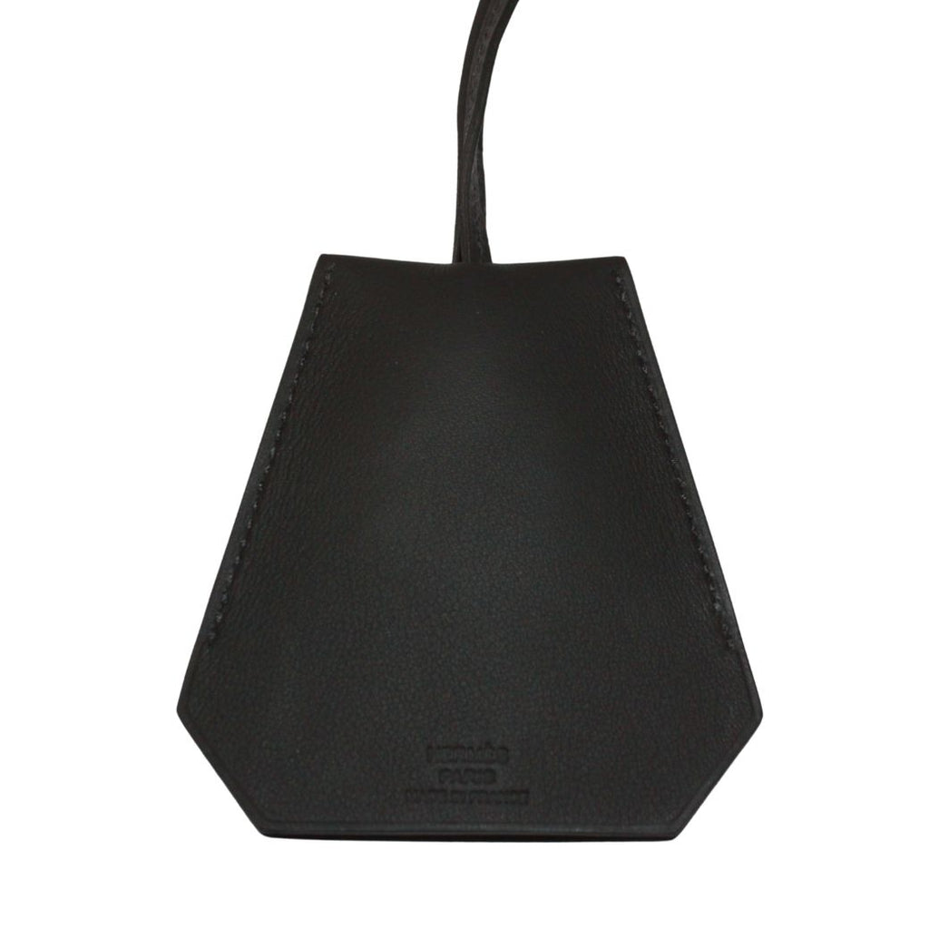 Hermes Key Ring Charm Long Leather Black Clochette Silver — view 4