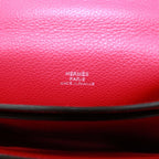 Hermes Passan Shoulder Bag Leather Pink Brown Blue Clutch Silver — view 9