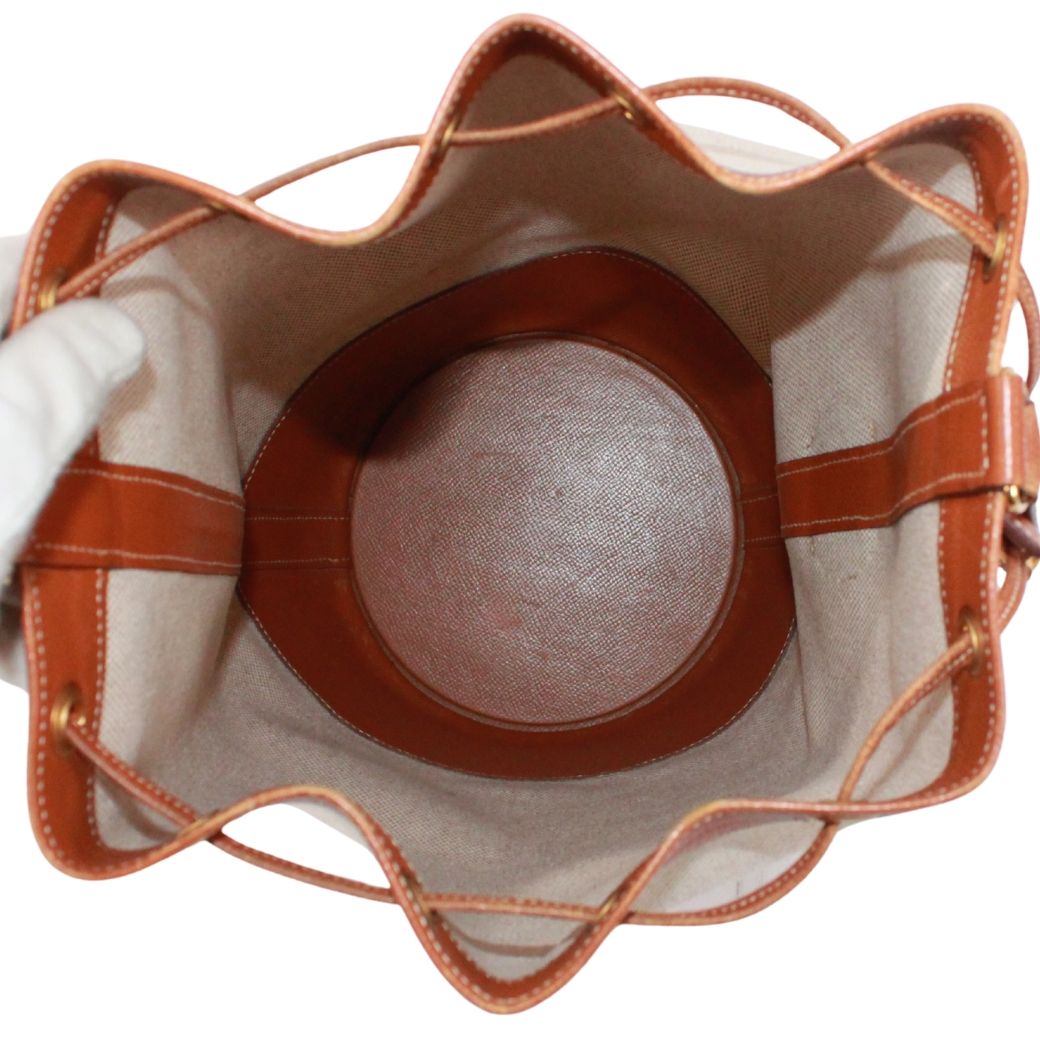Hermes Standee Toile Ash Courchevel Leather Ivory Brown Shoulder Bag Gold — view 7