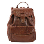 Bottega Veneta Intrecciato Backpack Leather Brown Gold