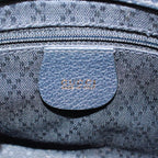 Gucci Bamboo Mini 2-Way Leather Suede Navy Shoulder Bag Gold — view 8