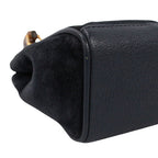 Gucci Bamboo Mini 2-Way Leather Suede Navy Shoulder Bag Gold — view 6