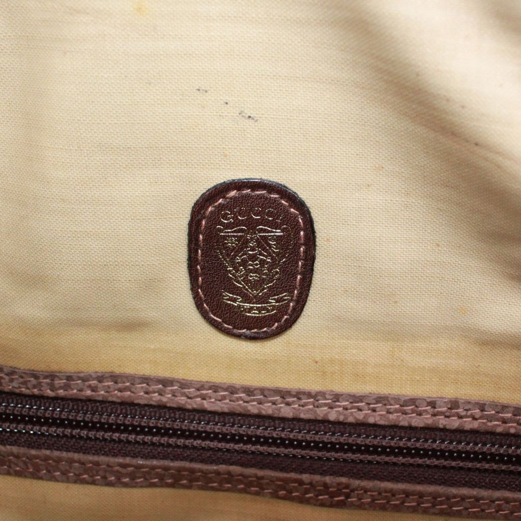 Gucci Leather Brown Boston Bag Gold — view 9