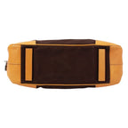 Prada Leather Canvas Yellow Brown Boston Bag Silver — view 4
