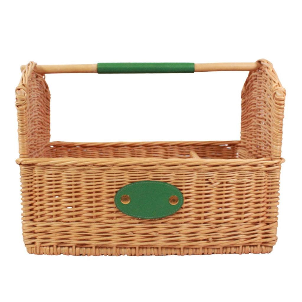 Hermes Series Latin Courchevel Green Beige Basket Gold Handbag