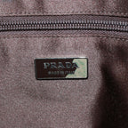 Prada Leather Canvas Yellow Brown Boston Bag Silver — view 8