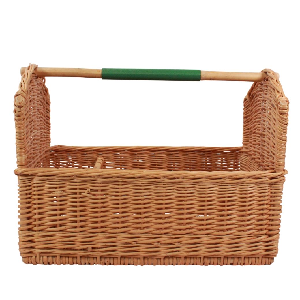 Hermes Series Latin Courchevel Green Beige Basket Gold Handbag — view 3