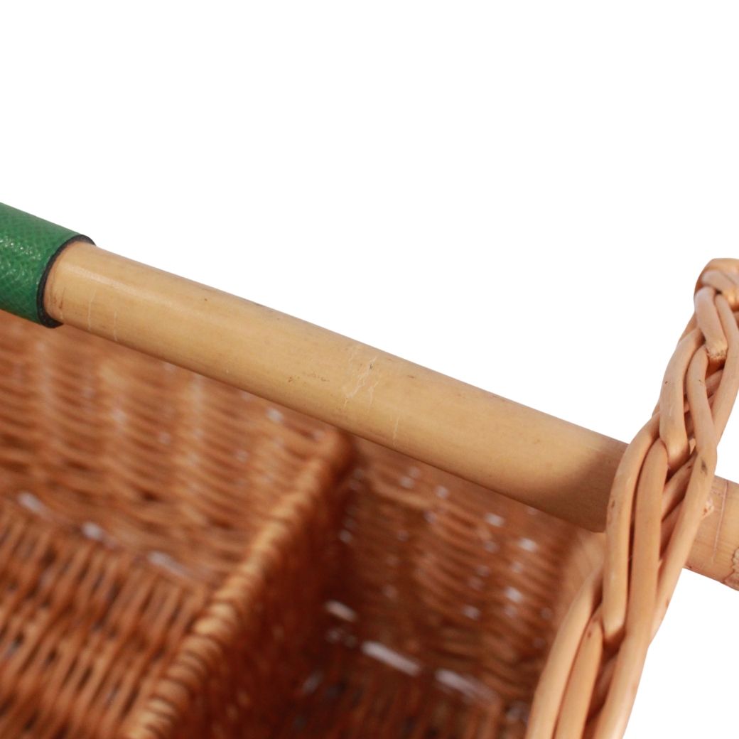 Hermes Series Latin Courchevel Green Beige Basket Gold Handbag — view 9