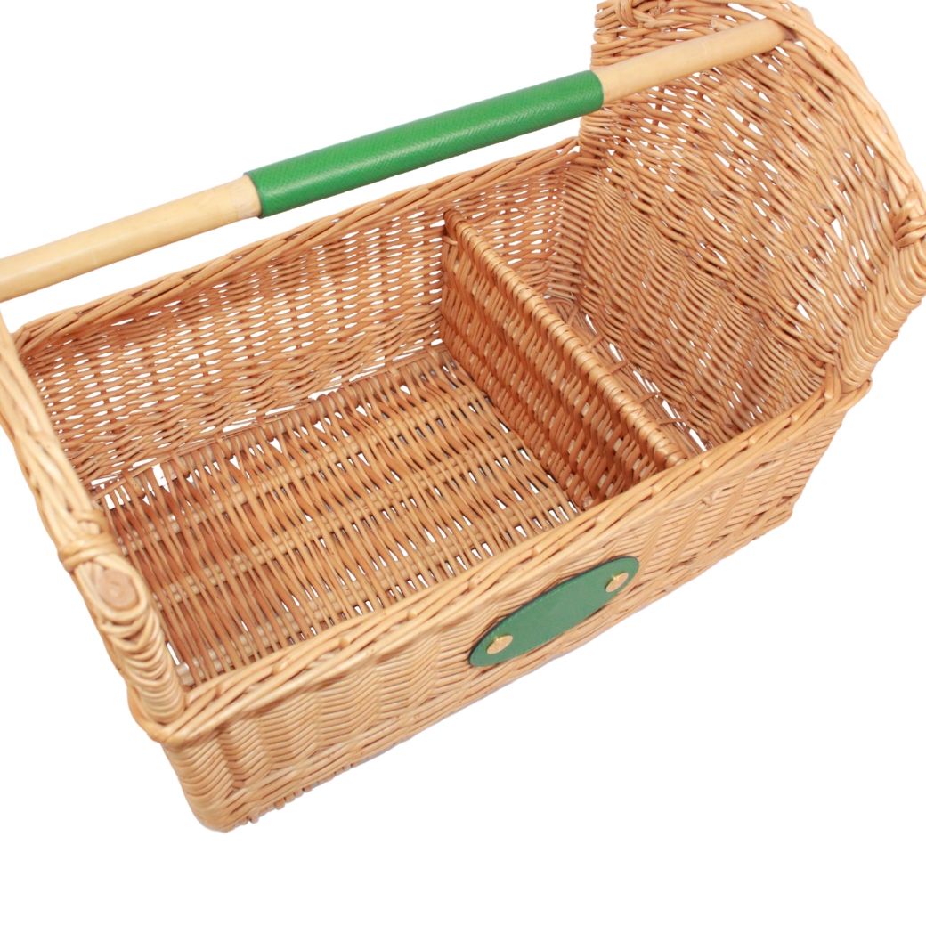Hermes Series Latin Courchevel Green Beige Basket Gold Handbag — view 7