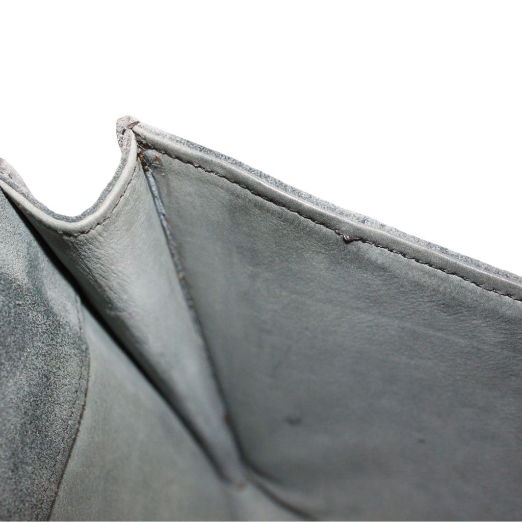 Hermes Pochette Rio Suede Gray Clutch Gold — view 9