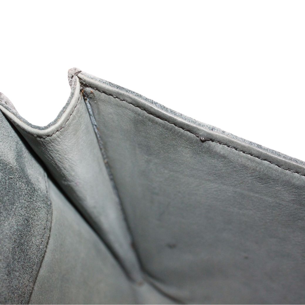Hermes Pochette Rio Suede Gray Clutch Gold — view 9