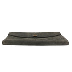 Hermes Pochette Rio Suede Gray Clutch Gold — view 4
