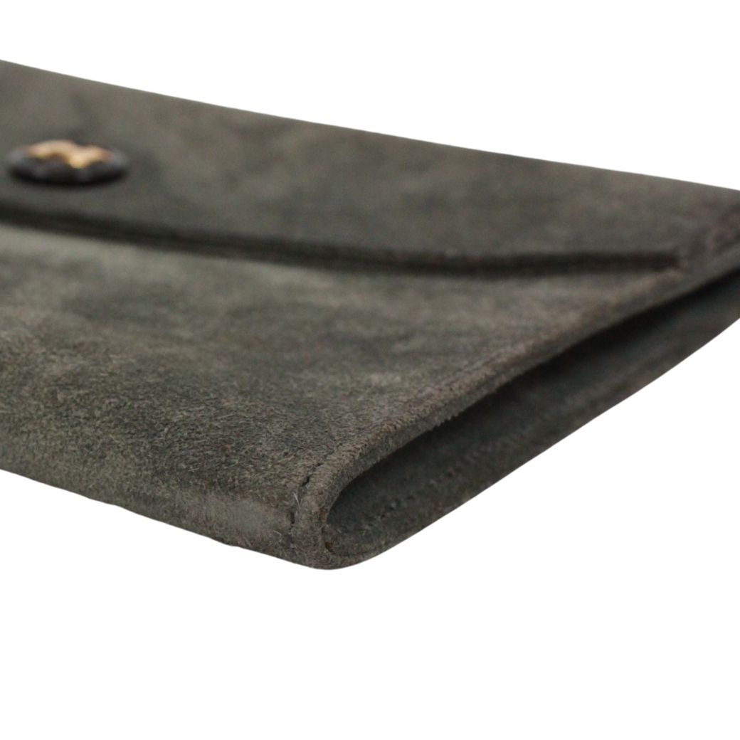 Hermes Pochette Rio Suede Gray Clutch Gold — view 5