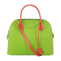 Hermes Bolide 31 Vo Garibaldi Leather Orange Green Handbag Gold