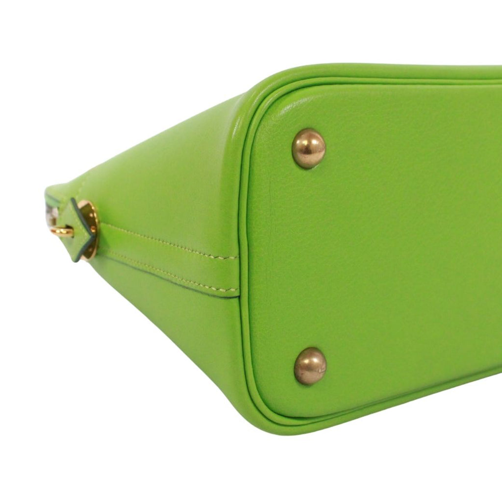 Hermes Bolide 31 Vo Garibaldi Leather Orange Green Handbag Gold — view 6