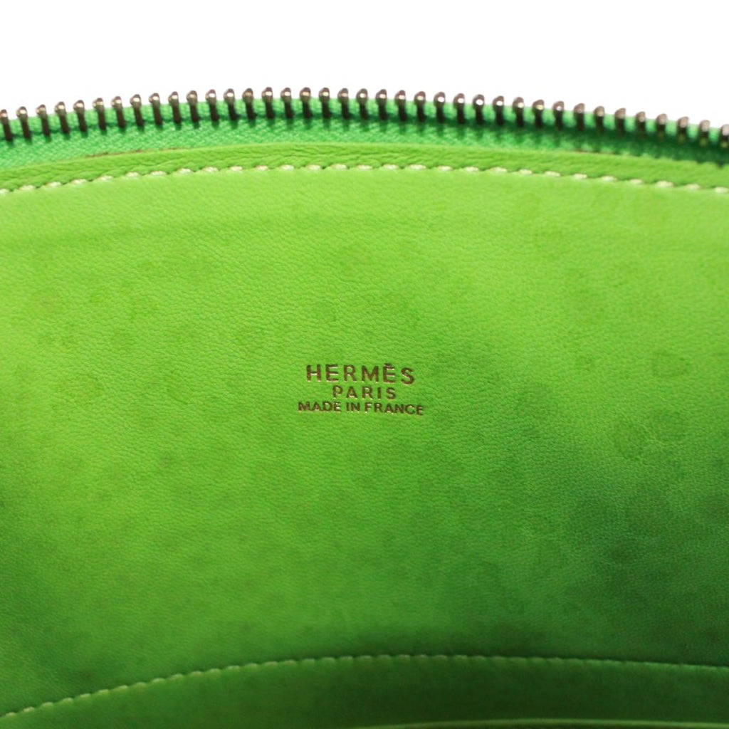 Hermes Bolide 31 Vo Garibaldi Leather Orange Green Handbag Gold — view 8
