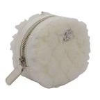 Chanel Coco Neige Ge Chain Pouch Fleece Leather White Shoulder Bag Silver — view 3