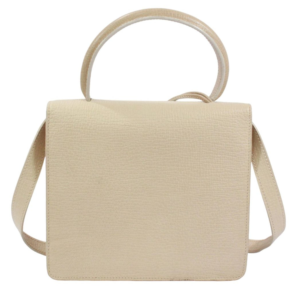 Loewe Barcelona 2-Way Leather Ivory Handbag Gold — view 3