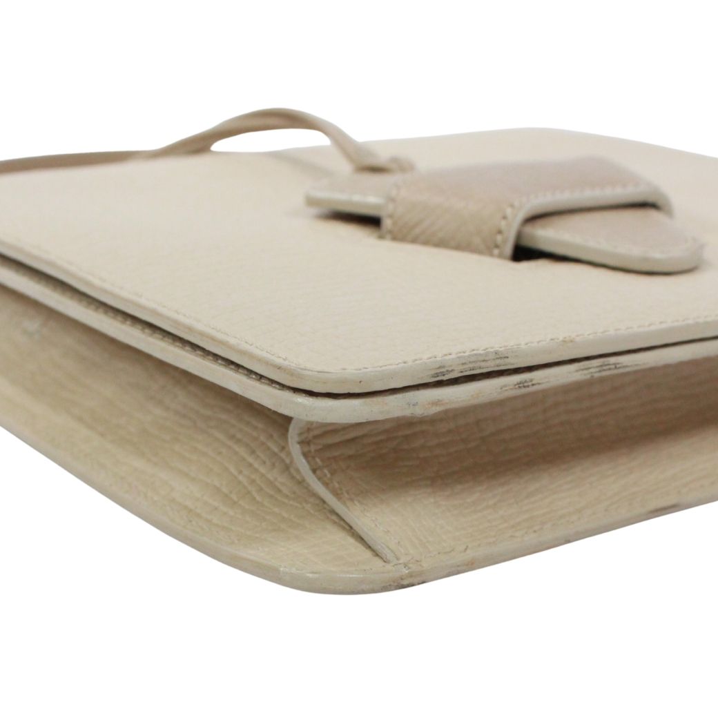 Loewe Barcelona 2-Way Leather Ivory Handbag Gold — view 5