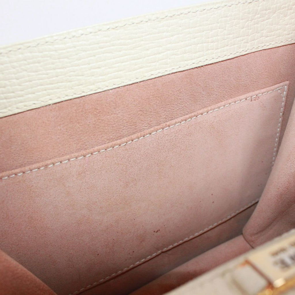 Loewe Barcelona 2-Way Leather Ivory Handbag Gold — view 8