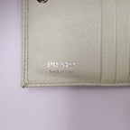 Prada Saffiano Wallet Leather Light Green Triang Silver — view 4