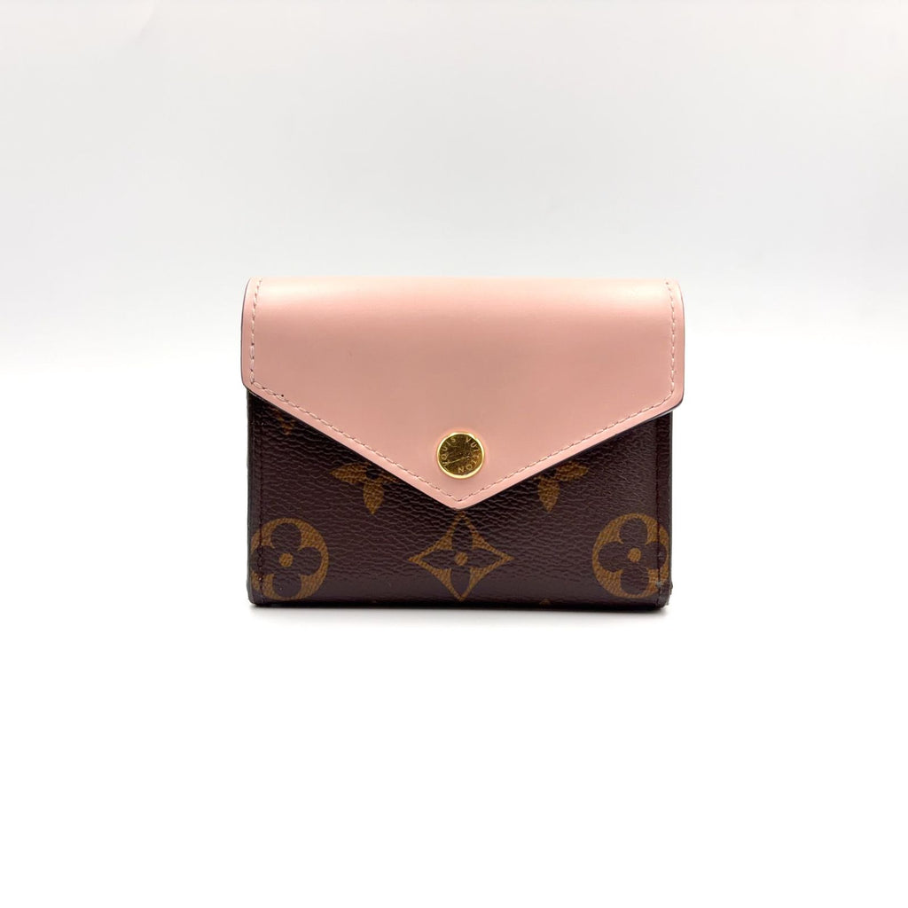 Louis Vuitton Portefeuille Zoe Monogram Rose Ballerine Leather Canvas Pink