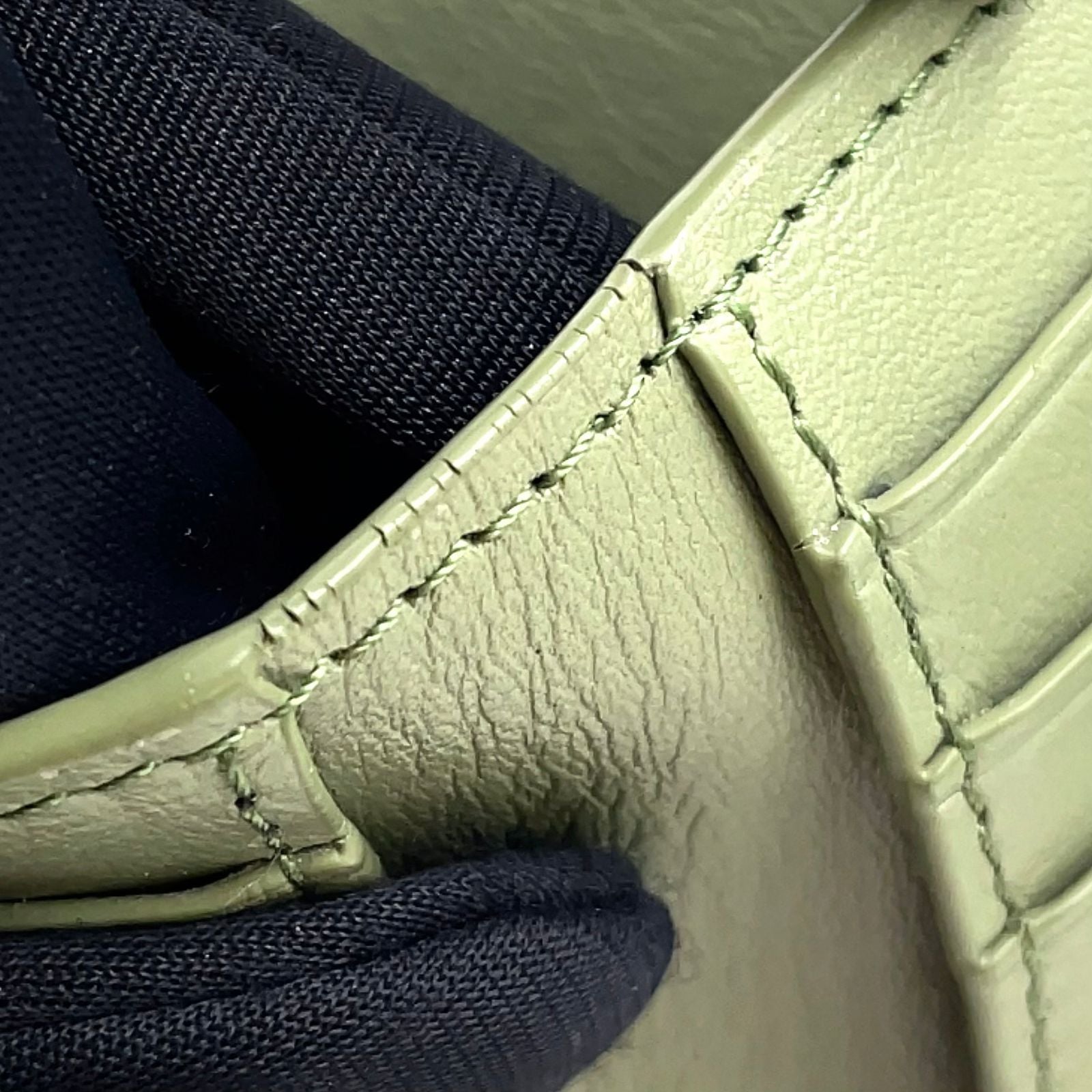 Loewe Wallet Khaki Green Anagram Trifold Silver — view 5