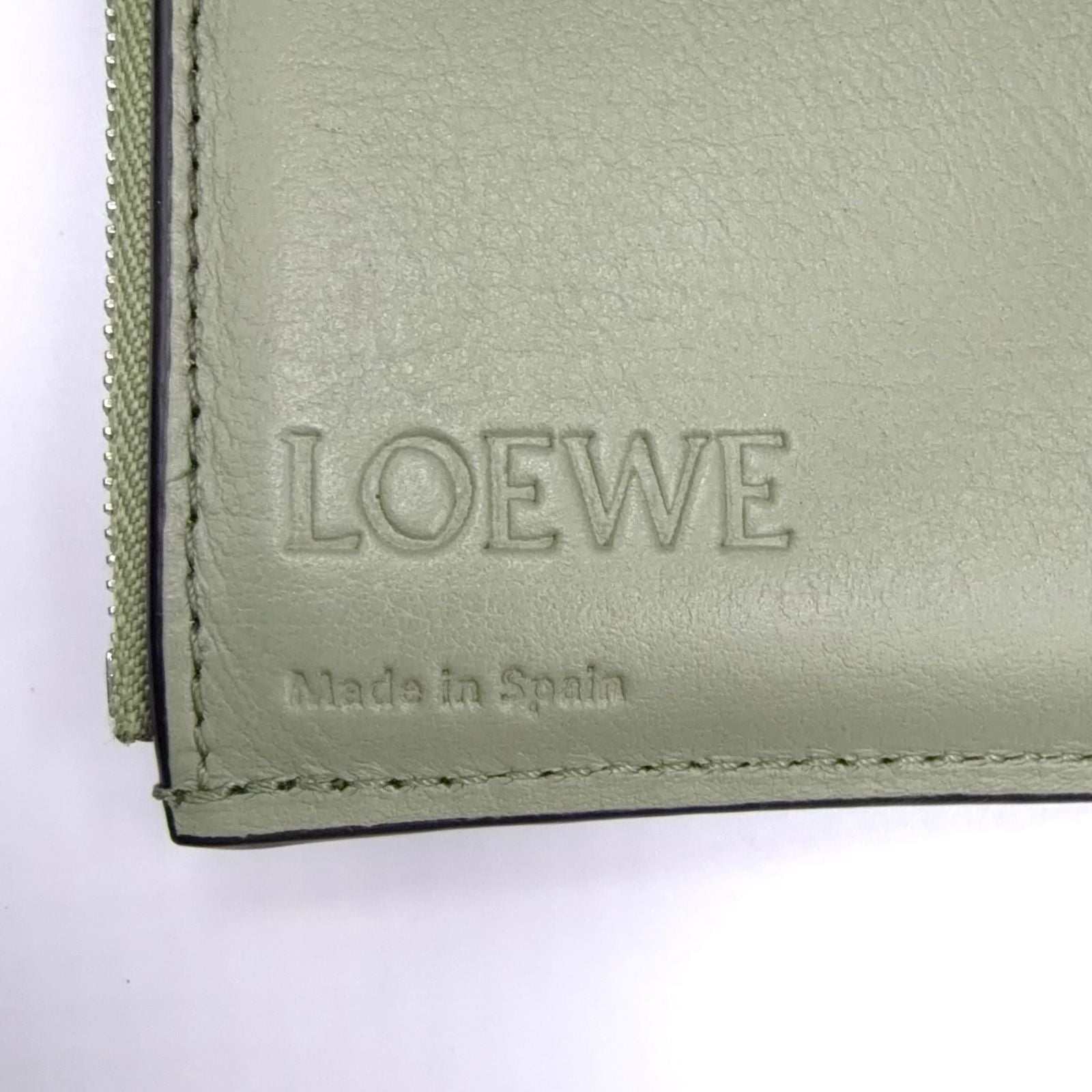 Loewe Wallet Khaki Green Anagram Trifold Silver — view 4