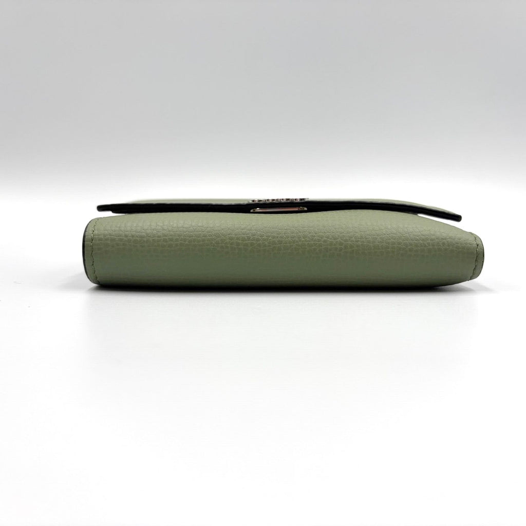 Loewe Wallet Khaki Green Anagram Trifold Silver — view 9