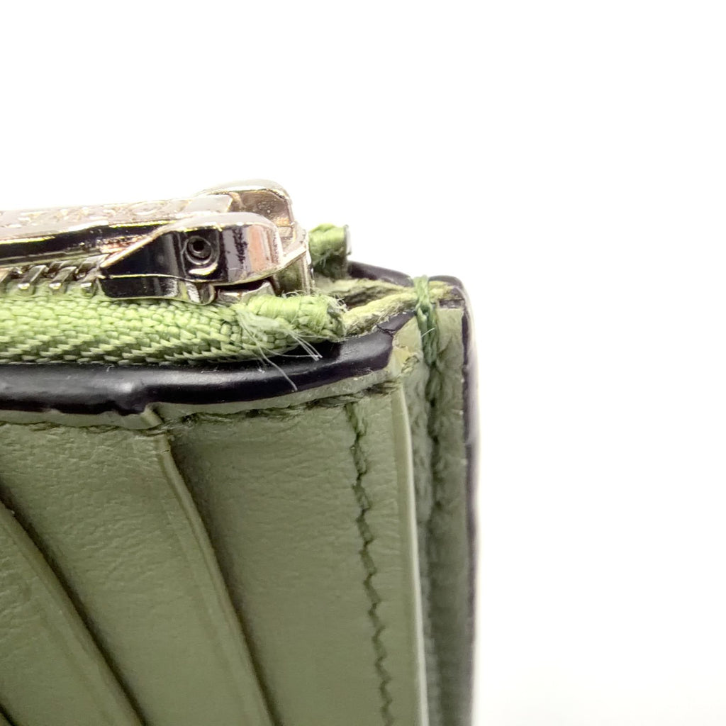 Loewe Wallet Khaki Green Anagram Trifold Silver — view 6