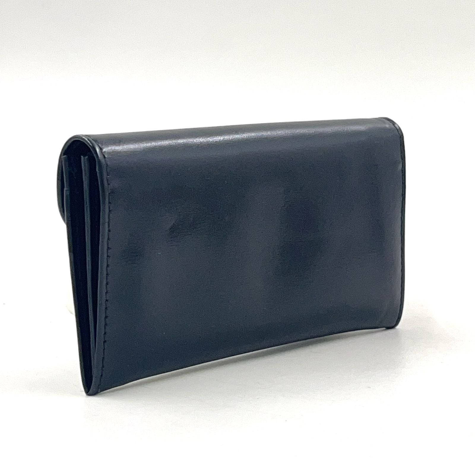 Gucci Logo Leather Black Coin Case Gold — view 2