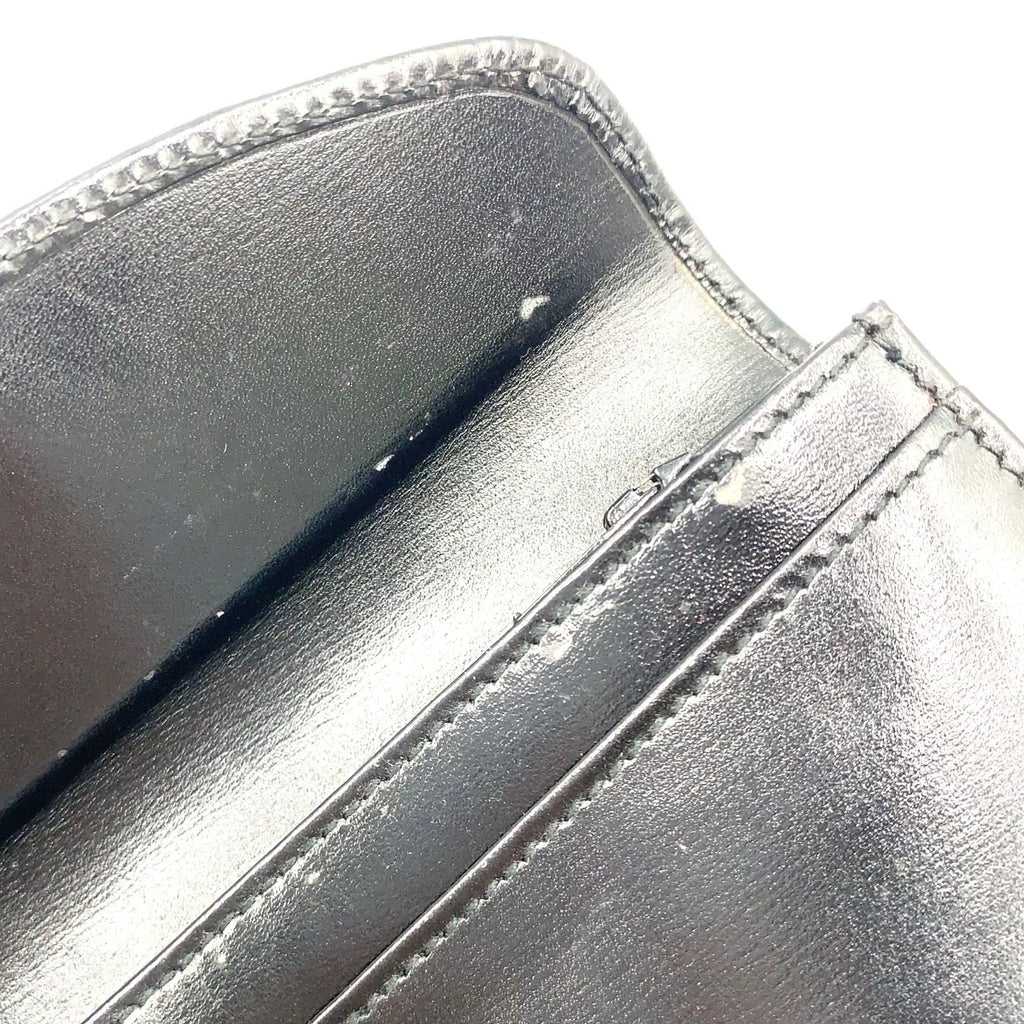 Gucci Logo Leather Black Coin Case Gold — view 9