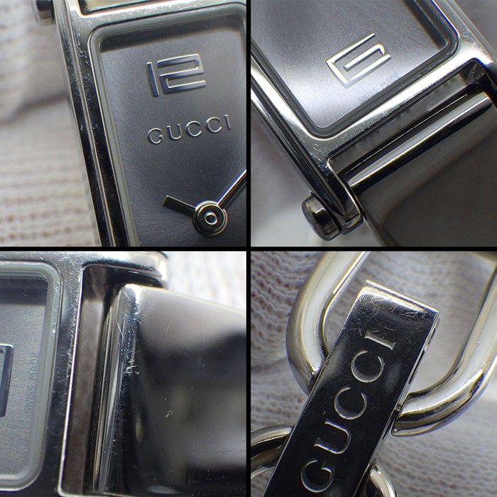 Gucci Watch Bracelet Horsebit Rectangular Sunray Gray Dial SS Quartz Analog — view 6