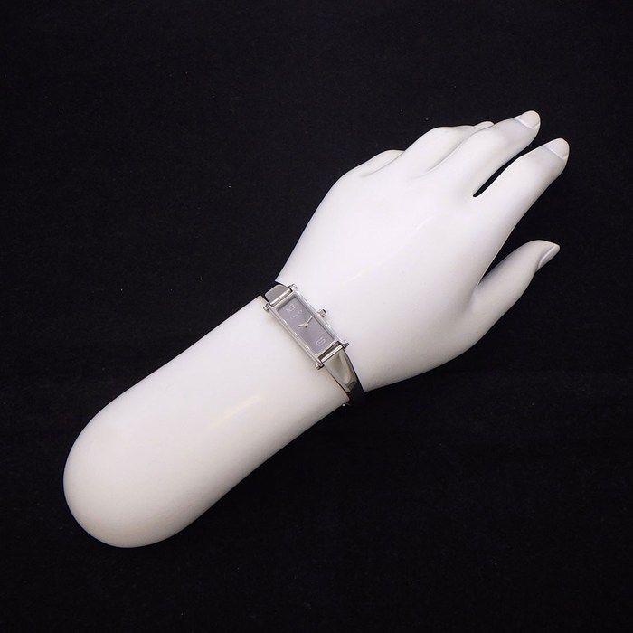 Gucci Watch Bracelet Horsebit Rectangular Sunray Gray Dial SS Quartz Analog — view 9