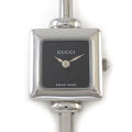 Gucci Watch Bangle Square Black Dial SS Quartz Analog