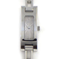 Gucci Watch Bangle Rectangular Silver Guilloche Dial SS Quartz Analog