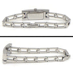 Gucci Watch Bangle Rectangular Silver Guilloche Dial SS Quartz Analog — view 3