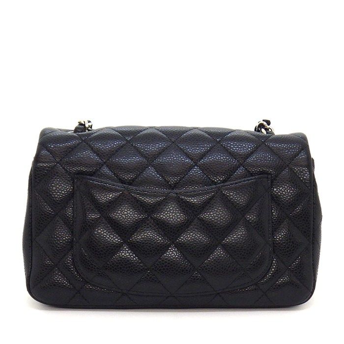 Chanel Shoulder Bag Quilted 20 Mini Classic Black Caviar Leather — view 2