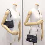 Chanel Shoulder Bag Quilted 20 Mini Classic Black Caviar Leather — view 9